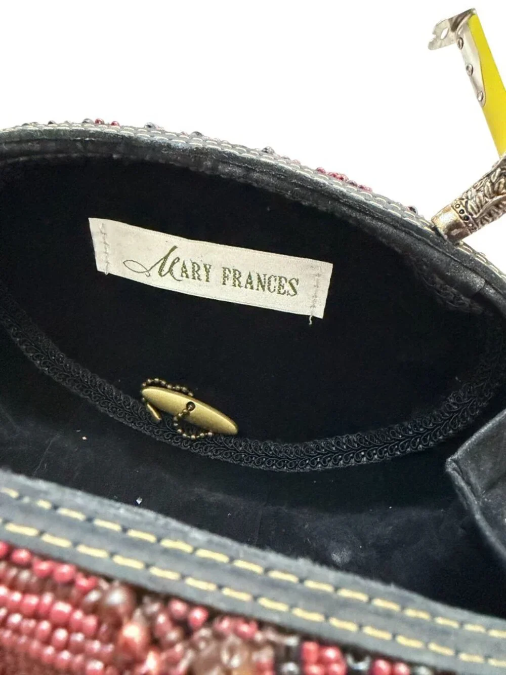 MARY FRANCES Beaded Top Handle Evening Bag